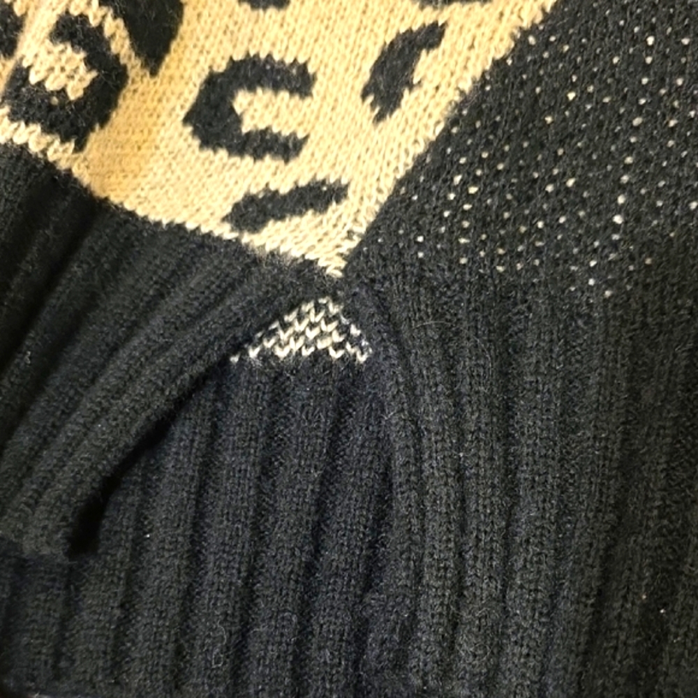 NWOT DAVI & DANI Black and Creamy Gray Leopard Sweater - Picture 4 of 7